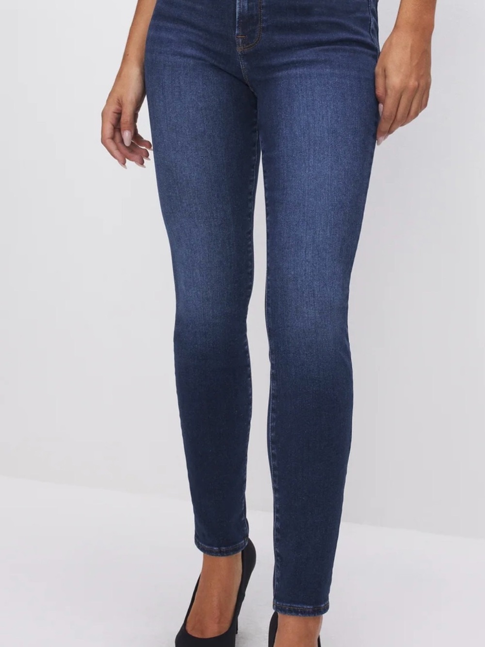 Good American Classic High-Rise Dark Blue Skinny Jeans - Women